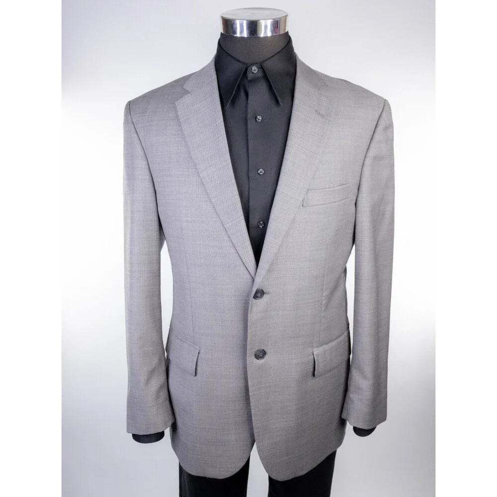 Jos. A. Bank Traveler's Blazer Sport Coat Sz 39R Wool Two Button Gray Jacket
